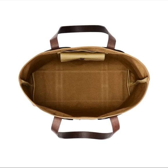 Filson Brown Canvas Tote with Leather Straps - Picture 4 of 7